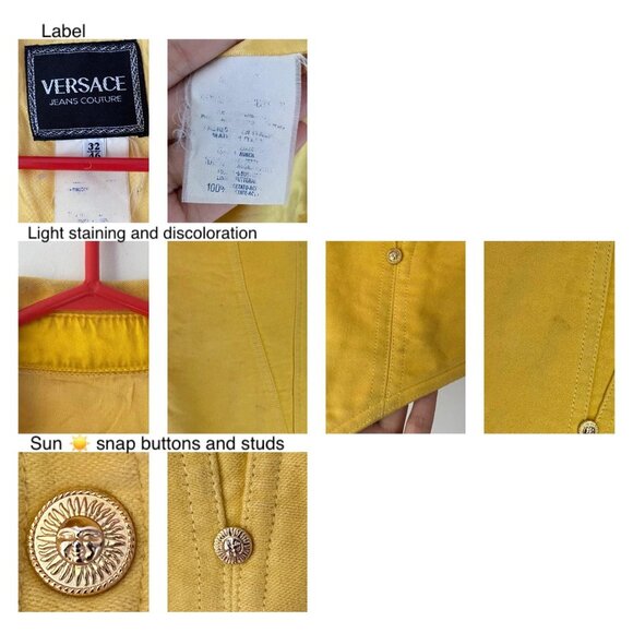 90s vintage Versace Jeans Couture womens yellow collared cotton button up vest - Picture 8 of 8